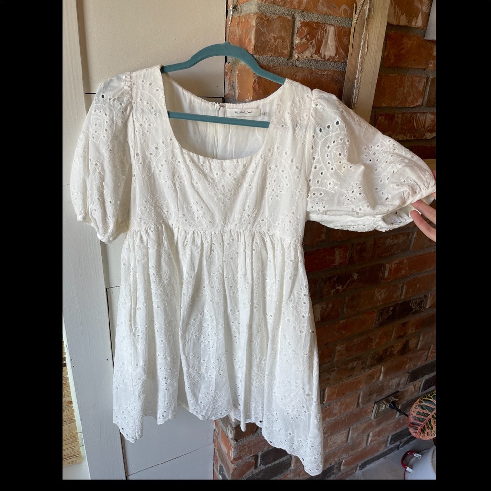 Puff Sleeve Eyelet Romper.